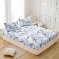 Juego De Sábanas Ajustables De 3 Piezas, Juego De Cama Con Estampado De Mármol Transpirable, Suave Y Cómodo - details 4