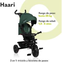 Haari Bicicleta 2 en 1 Menores hasta 25 kg 1,5-5 años Triciclo- Carrito Cesta espaciosa, Bolsa y portavasos Cinturones de 3 Puntos con Fundas Toldo Reposapiés Azul Oscuro - details 31