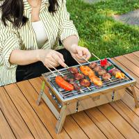 Estufa de leña de picnic de acero inoxidable para el hogar plegable portátil para acampar al aire libre, estufa de barbacoa desmontable - details 0