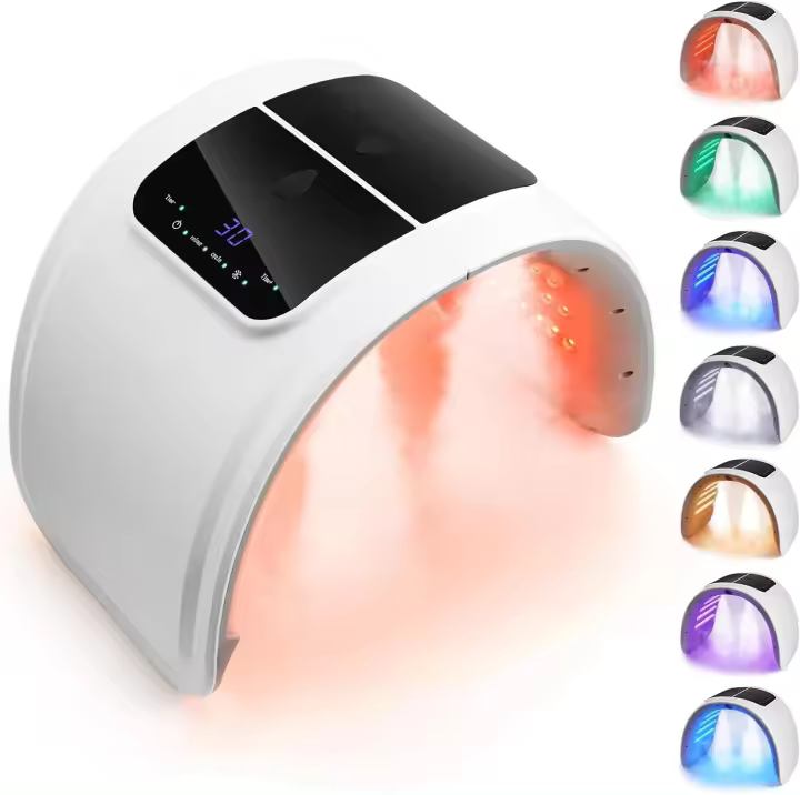 Máscara de Terapia LED para el Rostro Hidrafacial de Luz Roja Plegable 7 Colores de Ciclo - 1
