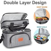 Bolsa de almuerzo multifuncional de doble capa para mujeres y hombres, fiambrera de Picnic de viaje de gran capacidad con correa para el hombro - details 4