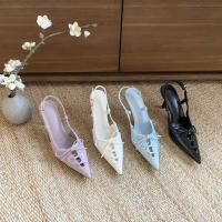 Diseño de nicho versátil stiletto puntiagudo tacones altos mujeres desgaste nueva moda Spice girl bolsa cabeza sandalias - details 47
