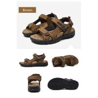 Sandalias cómodas de verano para hombre, zapatos suaves para playa y exterior, transpirables, informales de cuero - details 25