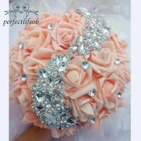 Ramos de novia blancos para dama de honor, ramo de rosas artificiales, flores de boda, ramos de novia - details 2