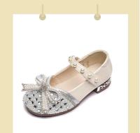 Zapatos de cuero de princesa para niños y niñas, calzado de tacón alto con diamantes de agua, para primavera y otoño, 2024 - details 2