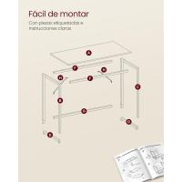 Mesa de Trabajo Pequeña Industrial Ideal para Teletrabajo, Estudio, Dormitorio 60 x 135 x 76cm - details 6