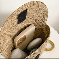 Bolso pequeño de mano para mujer hecho a mano de tela, mini bolso de playa tipo cubo y bolsos de hombro para damas - details 17