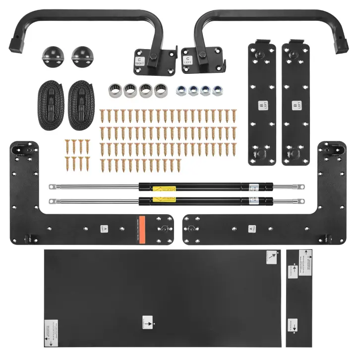 SucceBuy Kit de cama Murphy tamaño Queen, herrajes de lujo para cama de pared DIY, palanca neumática, marco resistente, gabinete plegable que ahorra espacio - 1