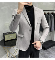 Traje de Abrigo de Piel de Ciervo de Alta Calidad Ajuste Delgado, Moda de Negocios Casual, Botón Único - details 20