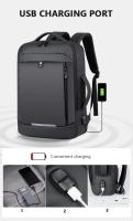 Mochila para ordenador portátil expandible para hombre, bolsa impermeable negra para Notebook, 16 pulgadas, 17 pulgadas, mochila de trabajo multifunción para negocios - details 8