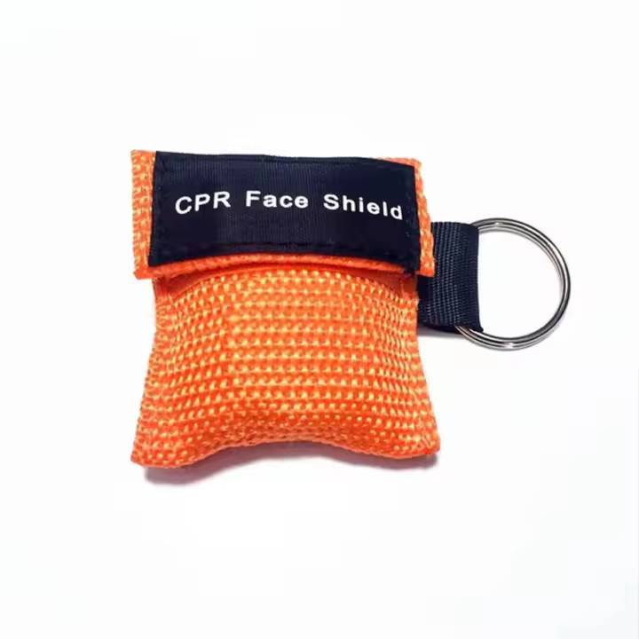 Mascarilla CPR desechable para respirar, protección facial de emergencia profesional, bolsa de nailon, válvula unidireccional, máscara de resucitador, rescate al aire libre - 1