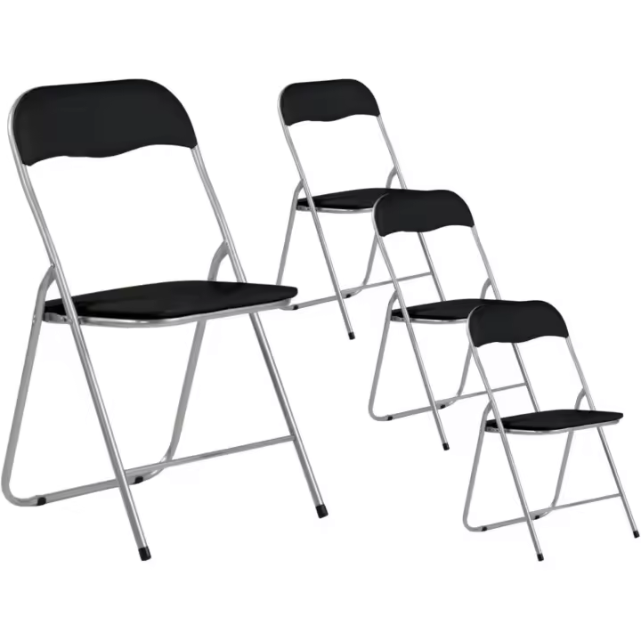 Pack 4 Sillas Plegables Acolchadas Básicas 44x46x79cm - 1