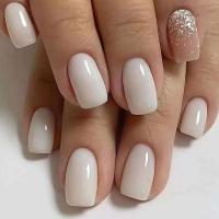 24 UDS Uñas simples, uñas postizas cortas de almendra con pegamento brillante Aurora cabeza redonda punta que cubre completamente presión elíptica en la uña - details 4