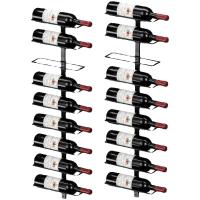 Estante de Vino de Pared de Metal Resistente Soporte de Almacenamiento para 18 Botellas de Vino, Licor y Champán para Bar en Casa - details 0