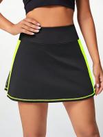 Falda Deportiva para Mujeres con Detalle de Encaje Contraste - Tela de Poliéster Ligera y Elástica, Diseño de Malla Negra y Amarilla para Tenis, Bádminton o Carrera, Cómoda y Versátil para Deportes de Primavera y Verano, Falda Deportiva | Falda de Encaje - details 2