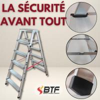 Escalera Tijera Plegable Doble Cara 5 Peldaños en Aluminio |   5+5 Plataforma H.110 cm |   Altura Alcanzable 3,1 Metros |   Certificada EN131 Capacidad Carga 150 kg. BTF-DDB05 - details 13