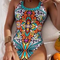 Traje de baño retro sexy y de moda 2025 con estampado push up y traje de baño de una pieza, corte de bikini de aguas termales para mujer - details 2