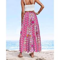 Vestido largo holgado con estampado y cintura elástica para mujer, verano 2025 - details 25