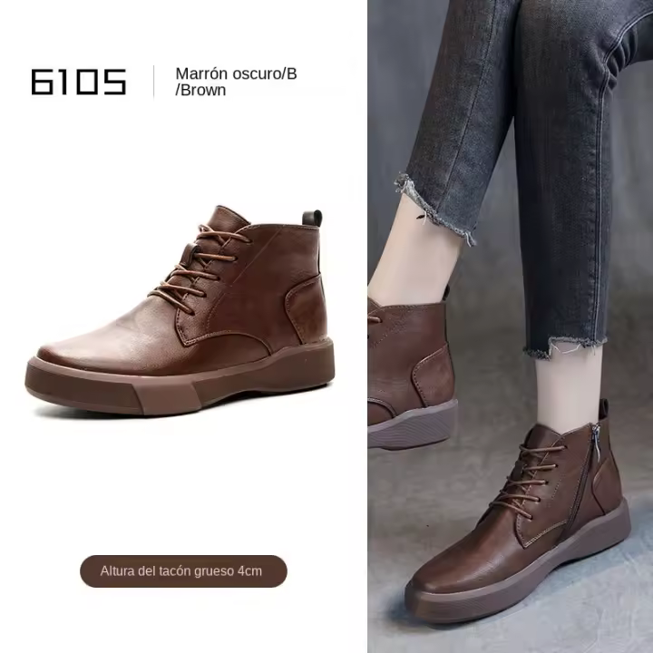 Botas ajustadas populares de otoño e invierno Maillard Botas cortas Botas de caballero marrón versátiles - 1