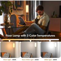 Lámpara de pie LED, lámpara de pie regulable para sala de estar, lámpara de pie con temperatura de 3 colores, lámpara de lectura con pantalla de lino e interruptor de pie - details 27