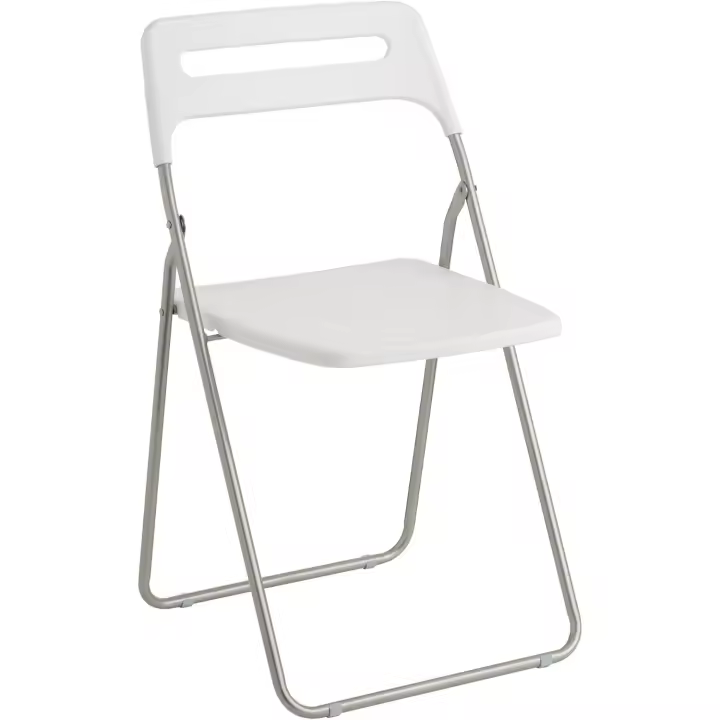 Silla Plegable para Ahorrar Espacio, Silla de Comedor para Interior y Exterior con Estructura de Acero, 42x38x78 cm (Blanco, 6) - 1
