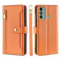 Funda de cuero magnética multifuncional para mujer, funda protectora con cremallera, ZTE Blade A53 4G, de moda - details 10