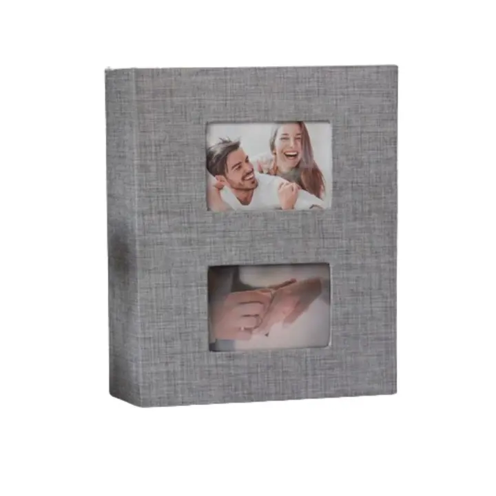 200 Uds. Álbum de fotos con cubierta de lino tipo entrelazado álbumes de fotos de 6 pulgadas almacenamiento de fotos de libros DIY álbum de recortes grande crecimiento de niños - 1