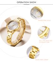 Reloj de mujer – Reloj de pulsera de cuarzo resistente al agua de acero inoxidable con detalles de cristal Reloj elegante minimalista para damas - details 5