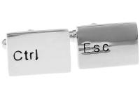 Gemelos para teclado de ordenador para hombre, plateados, material de latón de alta calidad, diseño ESC CTRL, venta al por mayor y al por menor - details 2