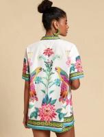 Conjunto de Verano para Mujer 2025 Blusa Estampada y Shorts Ajustados Moda Europea - details 9