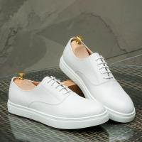 Zapatos casuales de cuero para hombre, zapatos de hombre de moda versátiles con cordones de piel de vaca. - details 13