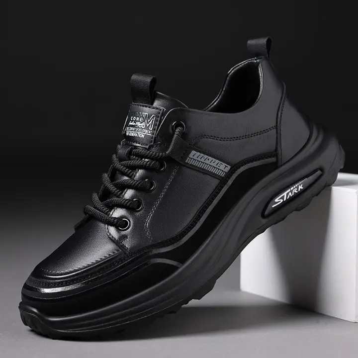 Zapatos de Moda para Hombres de Cuero de Vaca de Primera Capa Zapatillas Deportivas y de Ocio Ligeros y Antideslizantes para Primavera - 1