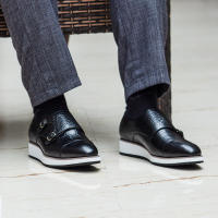 Moda hecha a mano de alta gama casual Munch zapatos de negocios de cuero de vaca. - details 8