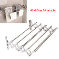 Perchero de Secado de Ropa de Acero Inoxidable Plegable 5 Barras Retráctiles para Lavandería/Baño - details 3
