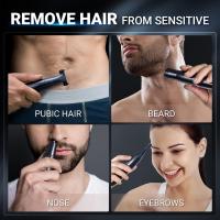 Recortadora de pelo corporal para hombres, juego de Afeitadora eléctrica 4 en 1, recortadora de barba multifuncional, regalo de vacaciones para él - details 6