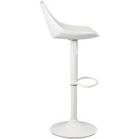 Sillas de Cocina Giratorias Altas de 360° Juego de Taburetes Ajustables en Altura de 83 a 104 cm con Resalto Material de Polipiel Estructura de Metal Blanco y Reposapiés - details 1