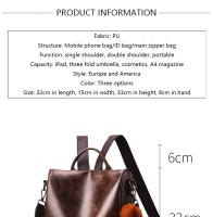 Mochila Vintage de cuero antirrobo para mujer, bolso de hombro de ocio de alta calidad, a la moda - details 9