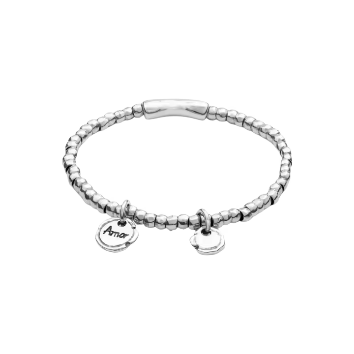 Unode50- Pulsera de cuentas redondas, pulsera con letras de la suerte - 1