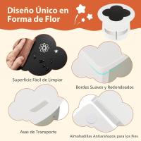 Juego de mesa y sillas para niños de 5 piezas, tablero de pizarra para escribir, mesa redonda apilable infantil con 4 taburetes de almacenamiento para actividades, arte, lectura (rosa) - details 10