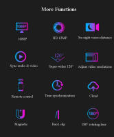 Cámara de seguridad A8, grabadora de vídeo Digital HD con WiFi, visión nocturna de 180 grados, detección de movimiento, Mini videocámaras - details 5