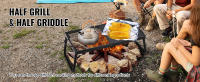 SucceBuy Parrilla plegable para fogata, rejilla de malla de acero resistente de 57 cm, parrilla portátil para acampar sobre fogata, estante de cocina para fogata con patas y bolsa de transporte para cocinar al aire libre con llama abierta - details 3