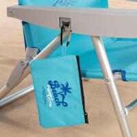 playa plegable y reclinable 5 posiciones, Silla portátil plegable 55x67,5x86cm, Incluye cojín, 1 bolsillo, 1 bolsa con cremallera y topes antivuelco, Sillas de playa - details 20