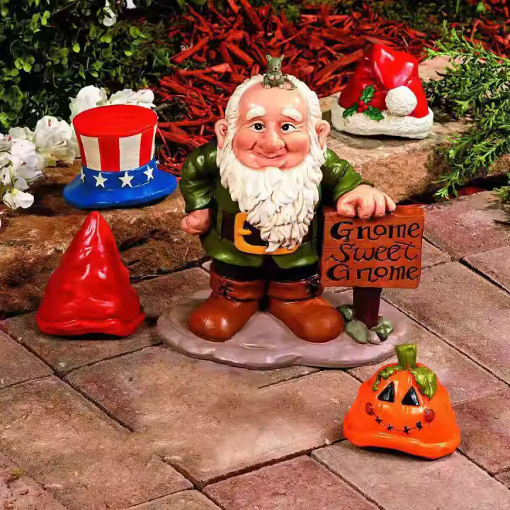 Nuevos modelos para enanos del Día de la independencia, Halloween, Navidad, calabaza, extraíble, variedad de sombreros, decoración de anciano americano - 1