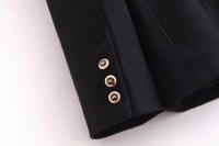 TRAFZA, abrigos informales para mujer, liso, cuello vuelto, manga larga, bolsillos, doble botonadura, nueva moda de primavera, chaqueta holgada - details 11