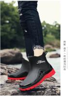 Botas de lluvia para hombre, botas desnudas a la moda, zapatos antideslizantes para trabajo de Chef, zapatos de pesca de goma impermeables y duraderos, zapatillas de deporte para hombre 2023 - details 36