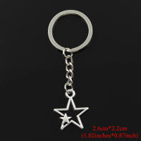 Llavero De Estrella Doble Hueco En Color Plateado Antiguo Moda Llavero De Metal Para Hombres Y Mujeres Adorno De Joyería Regalos - details 3