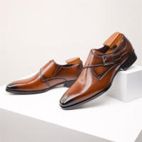 Zapatos de cuero con hebilla de monje, zapatos de vestir para hombre de negocios, zapatos de cuero estilo británico para hombre - details 15