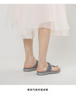 Chanclas para mujer, moda exterior, verano 2025, sandalias de cuña con suela gruesa - details 10