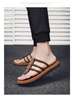 Nuevas chanclas de los hombres antideslizantes desgaste exterior zapatillas eva de los hombres casual playa zapatillas frescas - details 12