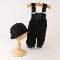 Ropa de mohair elástica de punto Retro bebé Bailey, conjunto de gorro y pañal, accesorios de fotografía para recién nacidos - details 5